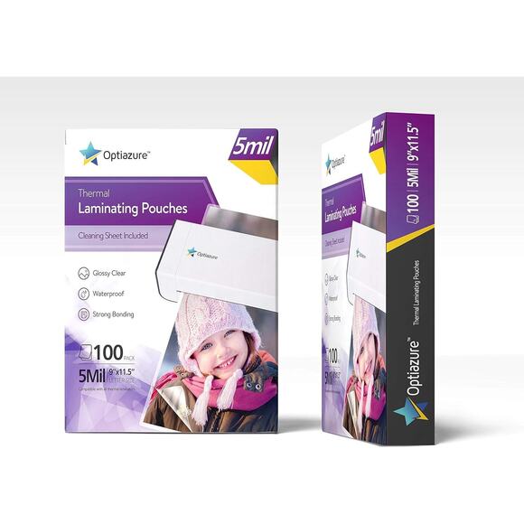 Thermal Laminating Pouches – 9" x 11.5" – 5mil 100-Pack Clear Letter Size Sheets - Picture 2 of 5